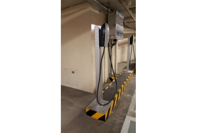 Pole for hanging EV charger